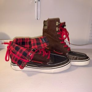 Sperry Flannel/Corduroy Booties - Wear 2 ways!